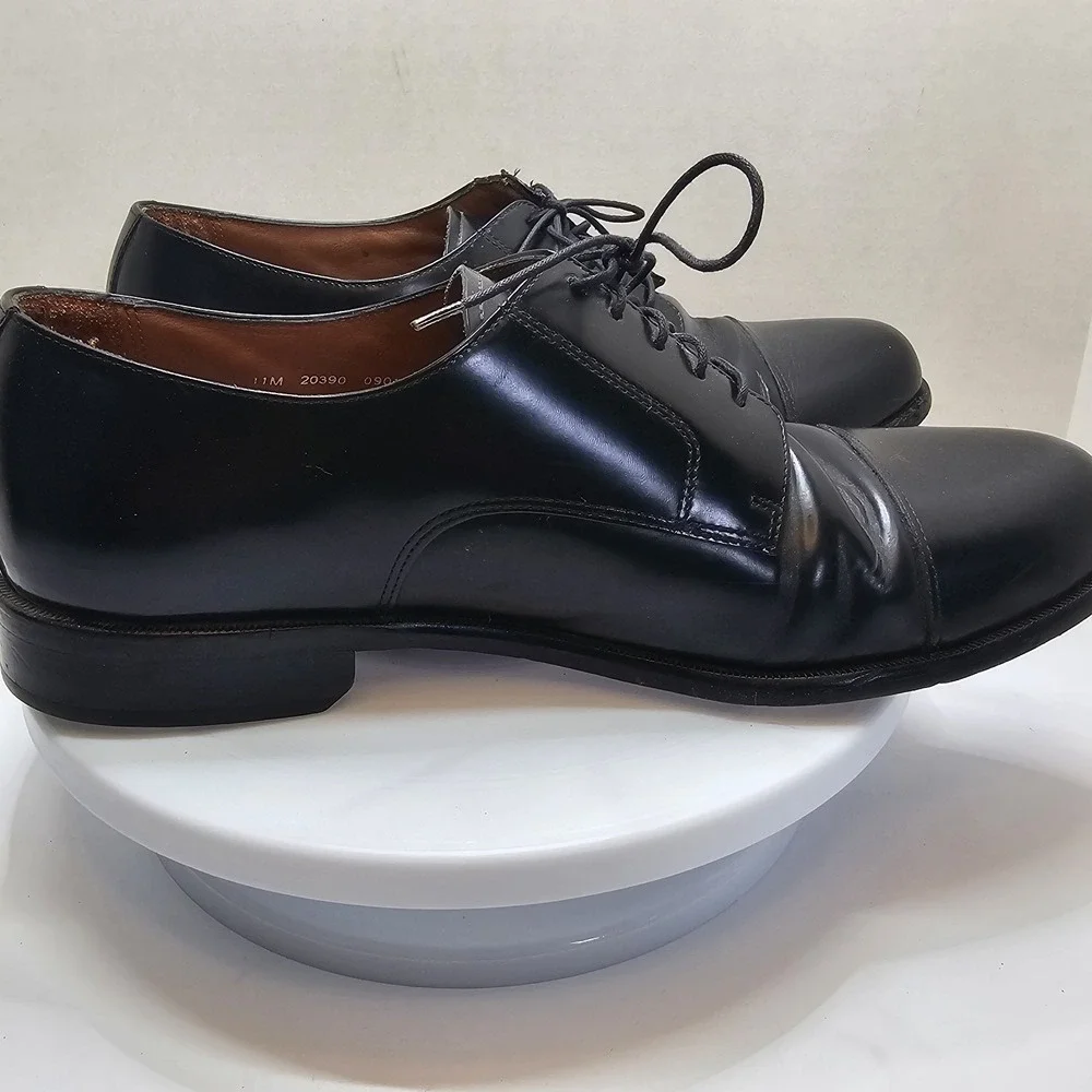 Bostonian Classic First Flex Black Leather Lace Cap Toe Oxford Shoes Size 11 M